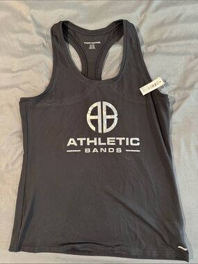 Athletic Bands Black Logo Racerback Tank by Amazon Basics